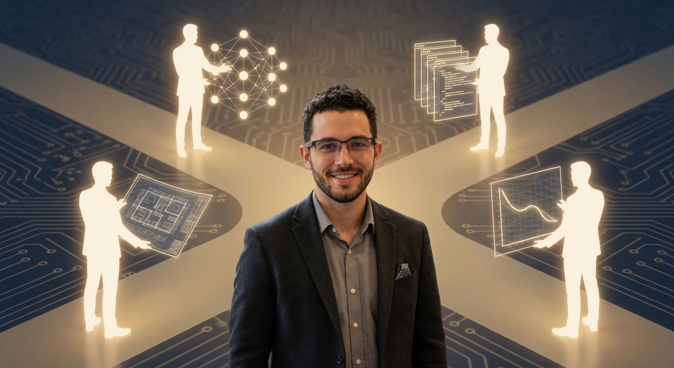 Clark Devereaux surrounded by researchers converging on the same architectural patterns
